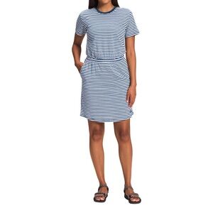 The North Face Navy and White Striped T-shirt dress with pockets.